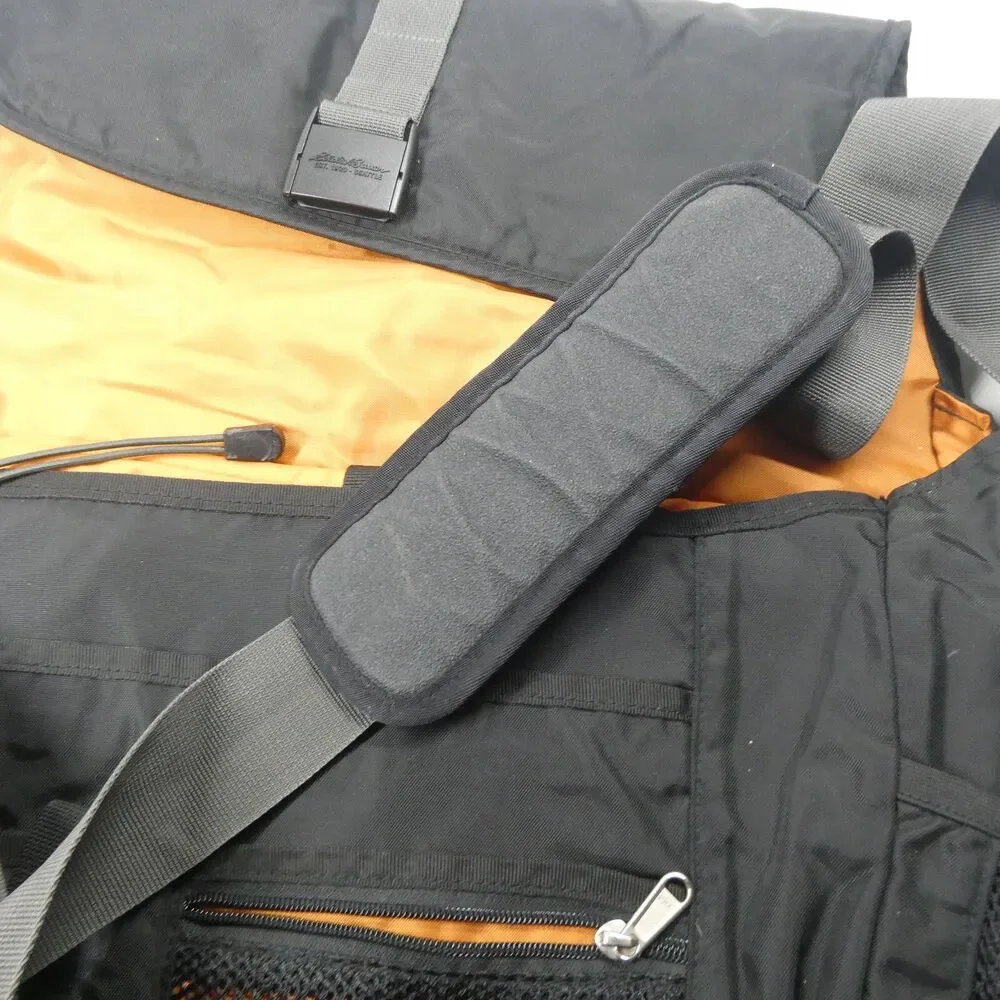 Eddie Bauer Messenger Laptop Bag Black Orange